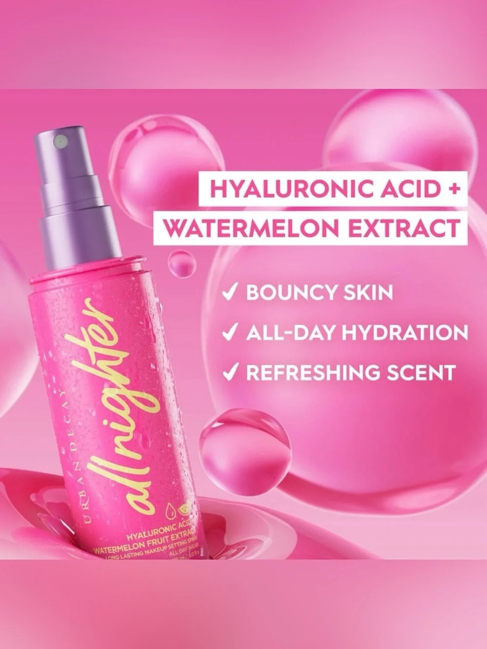 Urban Decay All Nighter Makeup Setting Spray Hyaluronic Acid Watermelon 🍉